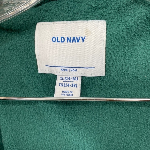 Old Navy Jacket Youth XL 14/16 Winter Green Puffer Full Front Zipper Side Pocket - Picture 4 of 9